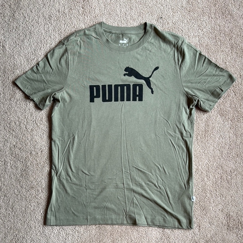 PUMA Men's Olive Green T-Shirt